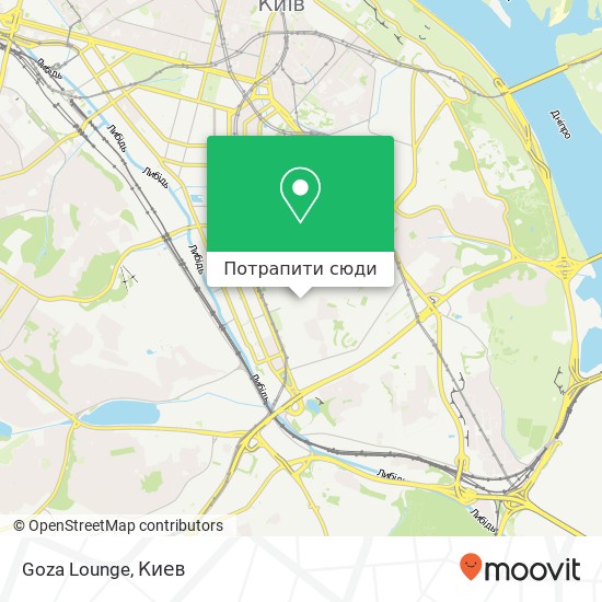 Карта Goza Lounge, Іоана Павла Другого вулиця Київ 03150