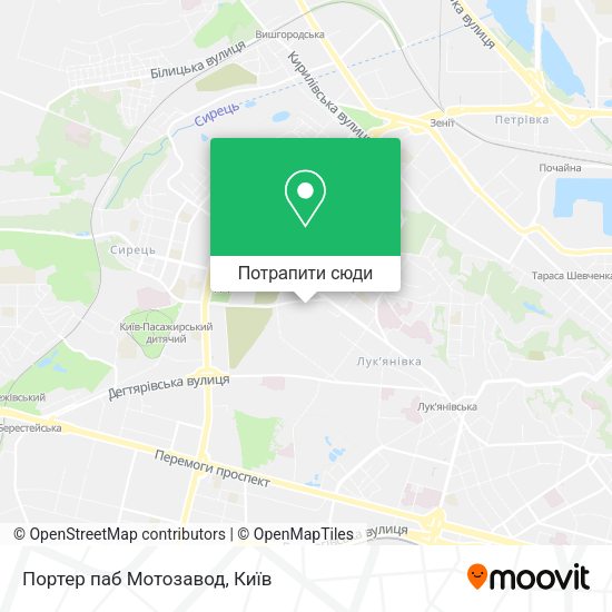Карта Портер паб Мотозавод