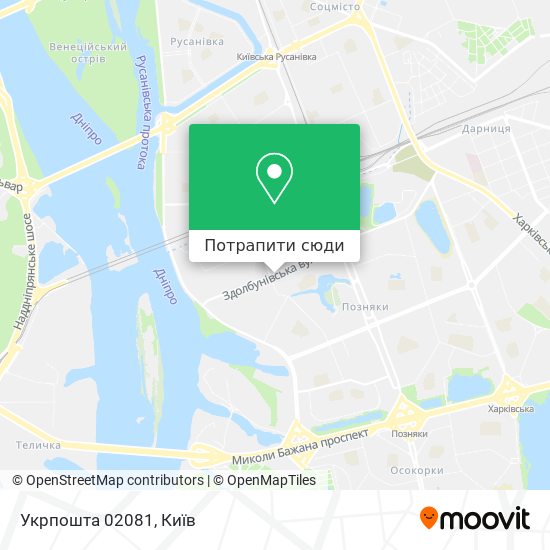 Карта Укрпошта 02081