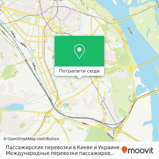 Карта Пассажирские перевозки в Киеве и Украине. Международные перевозки пассажиров