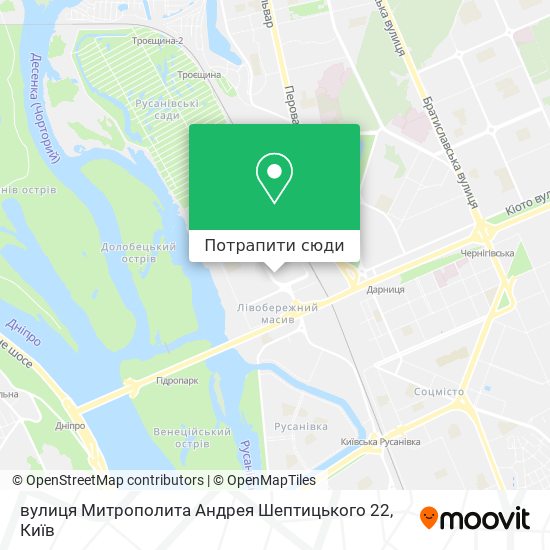 Карта вулиця Митрополита Андрея Шептицького 22