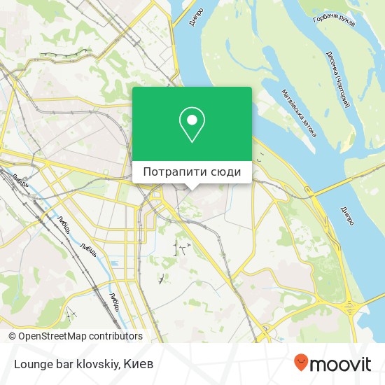Карта Lounge bar klovskiy