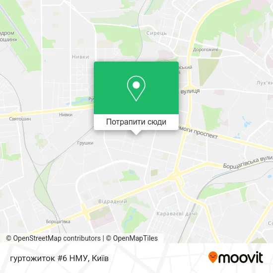 Карта гуртожиток #6 НМУ
