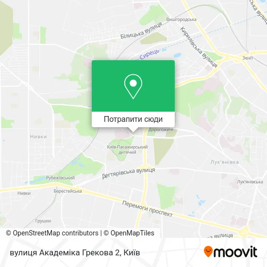 Карта вулиця Академіка Грекова 2