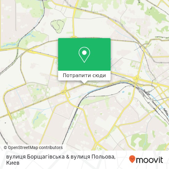 Карта вулиця Борщагівська & вулиця Польова
