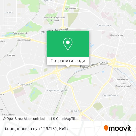 Карта борщагівська вул 129/131
