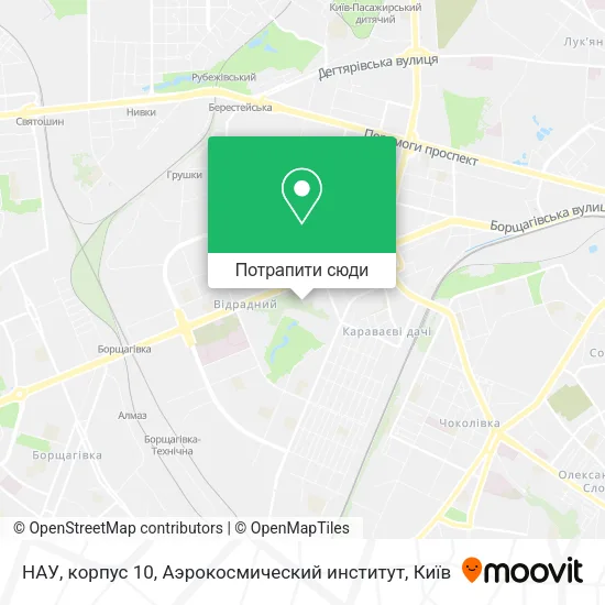 Карта НАУ, корпус 10, Аэрокосмический институт