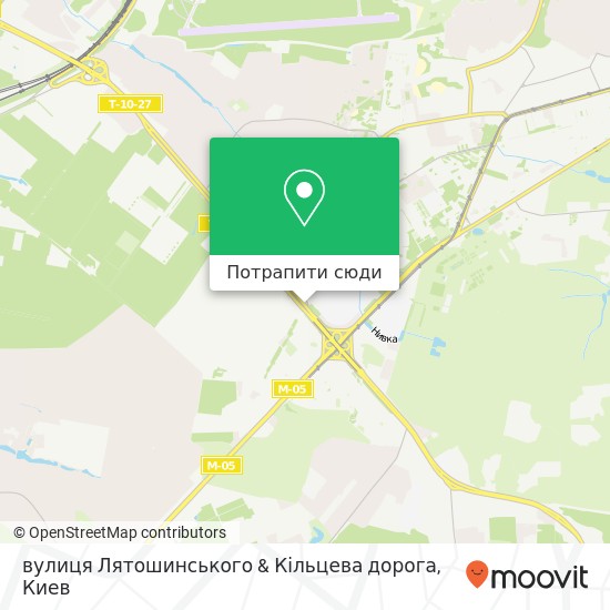 Карта вулиця Лятошинського & Кільцева дорога