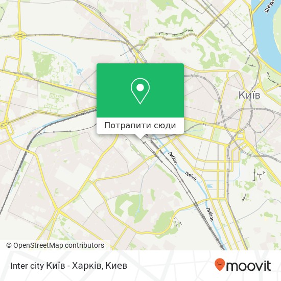 Карта Inter city Київ - Харків