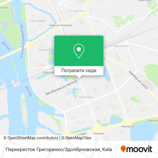 Карта Перекресток Григоренко / Здолбуновская
