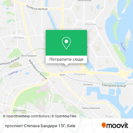 Карта проспект Степана Бандери 15Г
