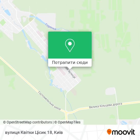 Карта вулиця Квітки Цісик 18