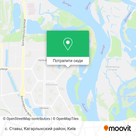 Карта с. Ставы, Кагарлыкский район