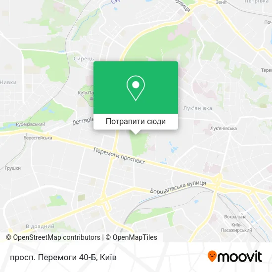 Карта просп. Перемоги 40-Б