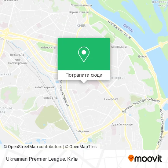 Карта Ukrainian Premier League