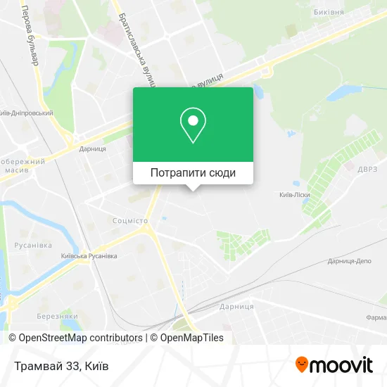 Карта Трамвай 33