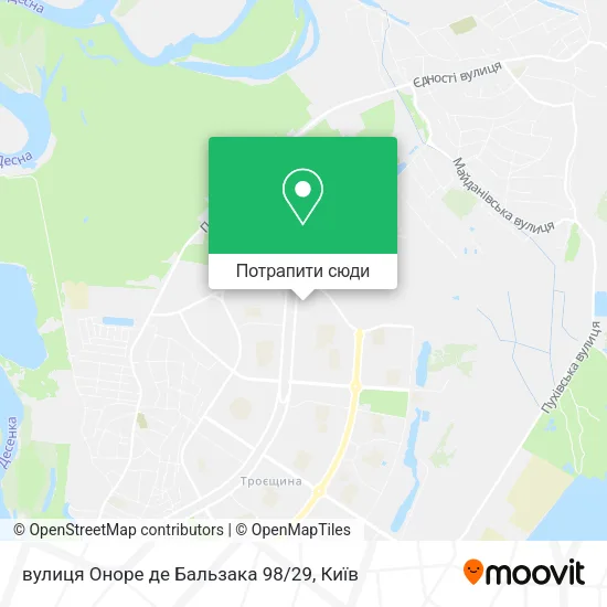 Карта вулиця Оноре де Бальзака 98/29