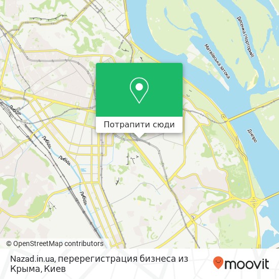 Карта Nazad.in.ua, перерегистрация бизнеса из Крыма
