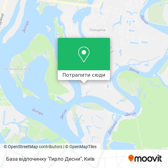 Карта База відпочинку "Гирло Десни"