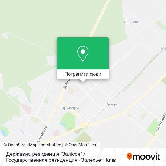 Карта Державна резиденція "Залісся" / Государственная резиденция «Залесье»