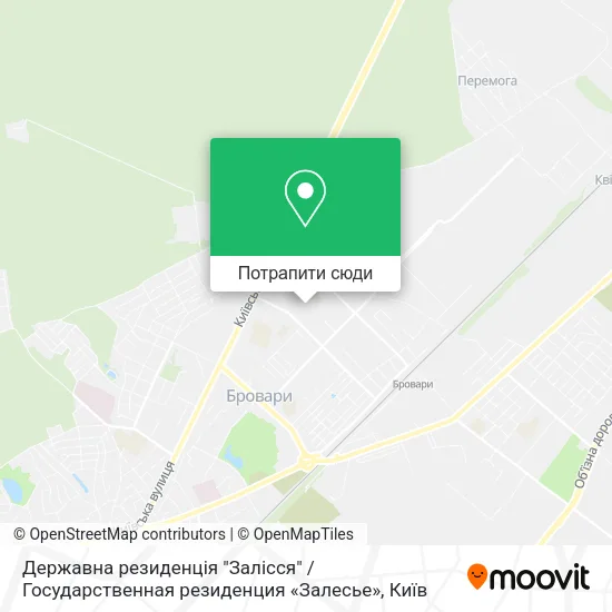 Карта Державна резиденція "Залісся" / Государственная резиденция «Залесье»