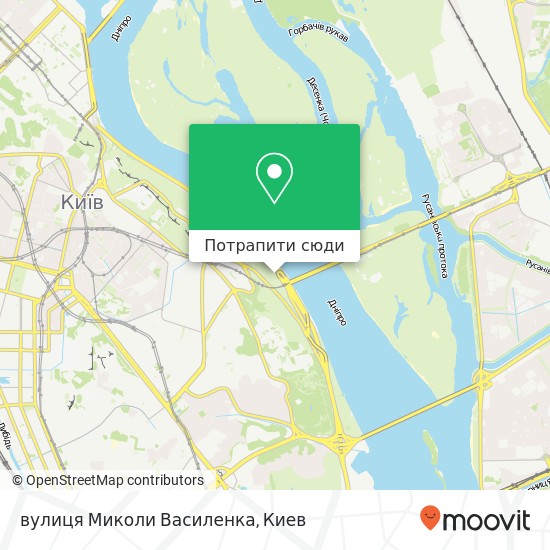 Карта вулиця Миколи Василенка