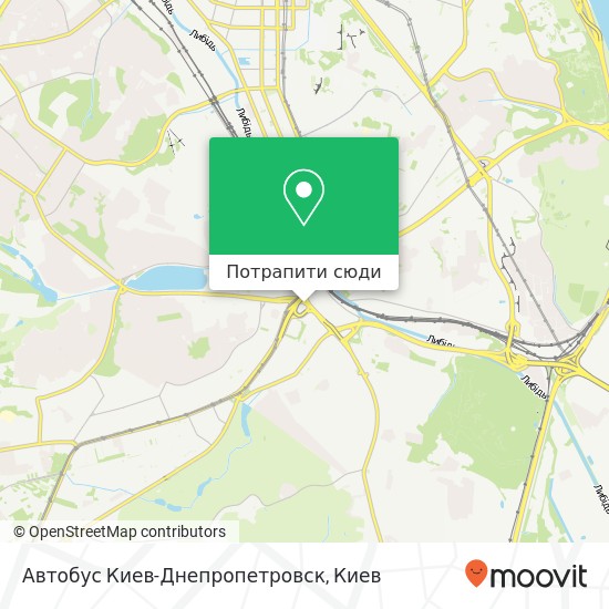 Карта Автобус Киев-Днепропетровск