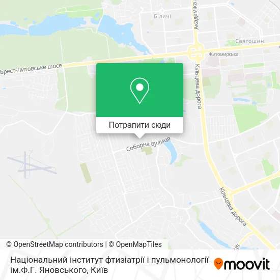 Карта Національний інститут фтизіатрії і пульмонології ім.Ф.Г. Яновського