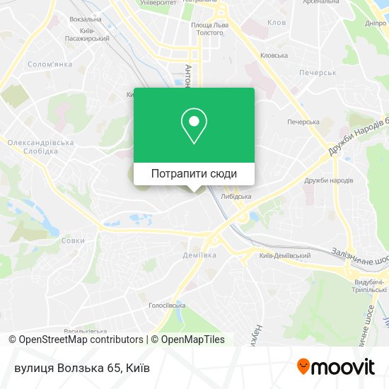 Карта вулиця Волзька 65