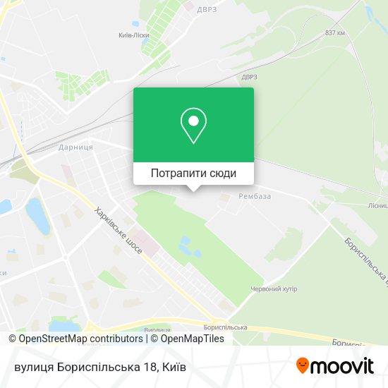 Карта вулиця Бориспільська 18
