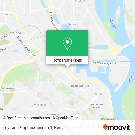 Карта вулиця Чорноморська 1