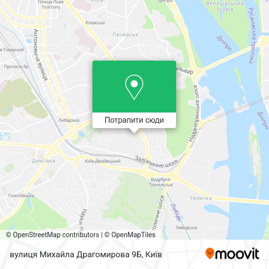Карта вулиця Михайла Драгомирова 9Б