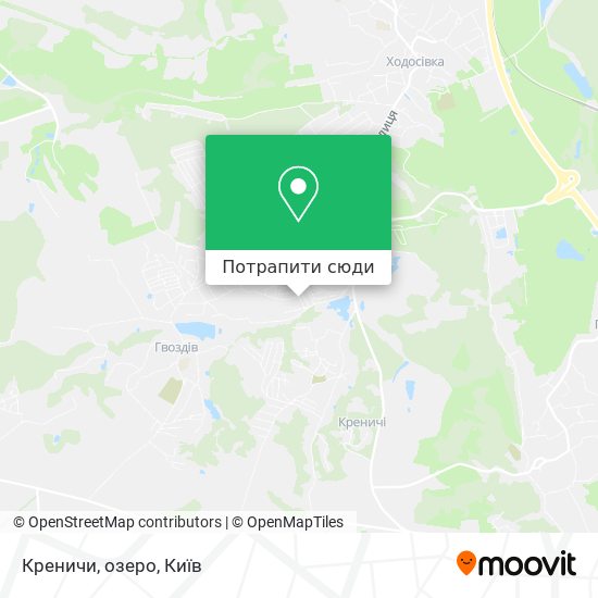Карта Креничи, озеро