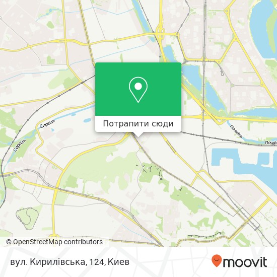 Карта вул. Кирилівська, 124