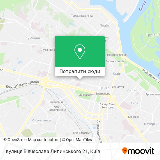 Карта вулиця В'ячеслава Липинського 21