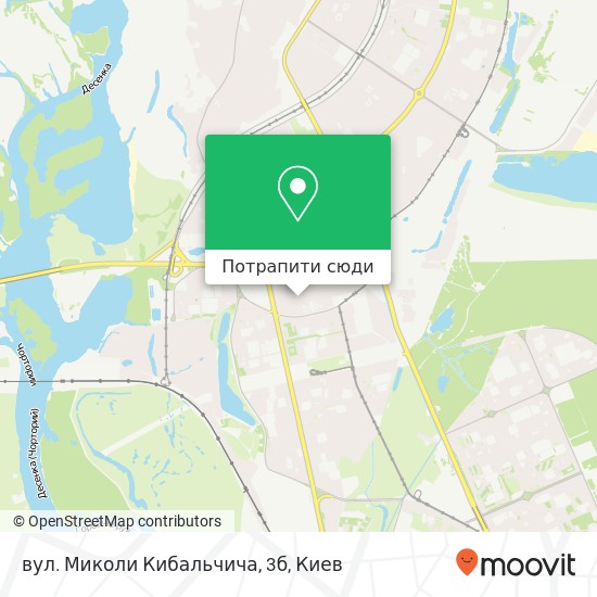 Карта вул. Миколи Кибальчича, 3б