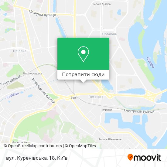 Карта вул. Куренівська, 18