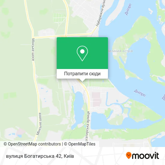 Карта вулиця Богатирська 42