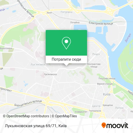 Карта Лукьяновская улица 69/71