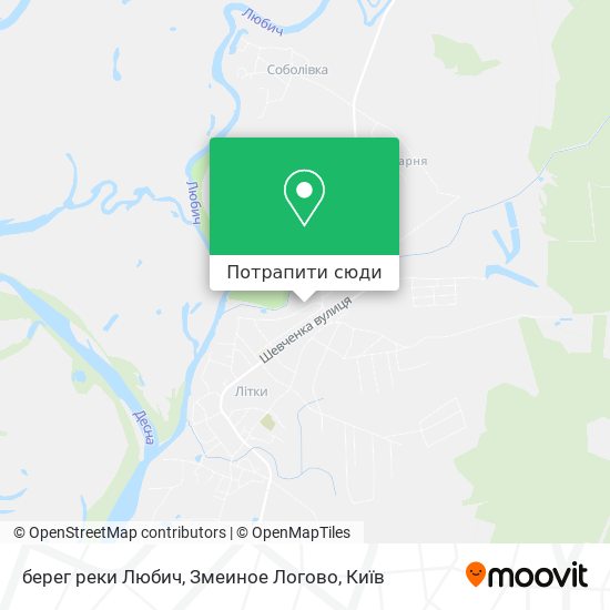 Карта берег реки Любич, Змеиное Логово