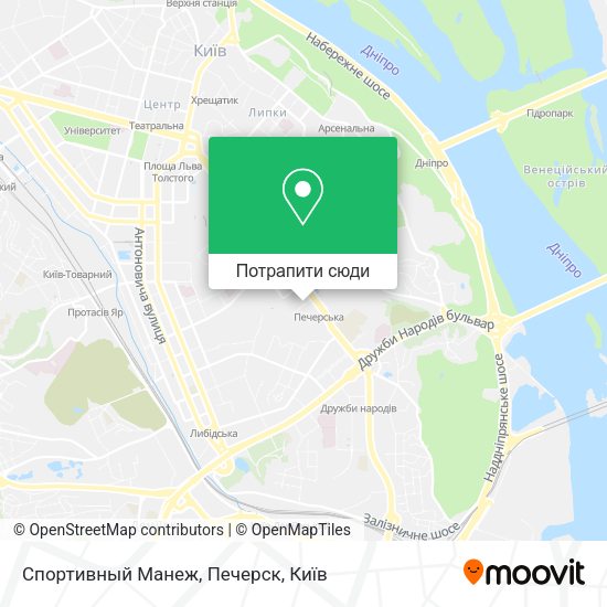 Карта Спортивный Манеж, Печерск