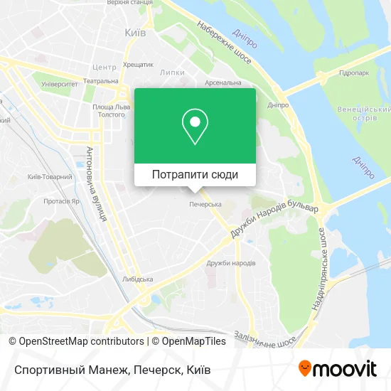 Карта Спортивный Манеж, Печерск