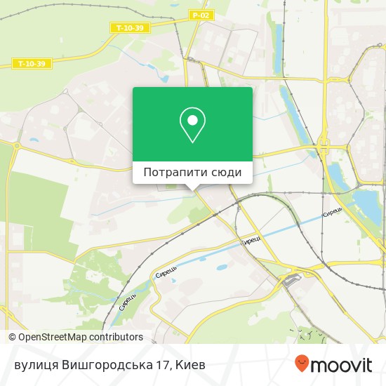 Карта вулиця Вишгородська 17