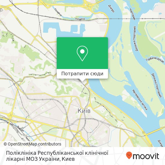 Карта Поліклініка Республіканської клінічної лікарні МОЗ України