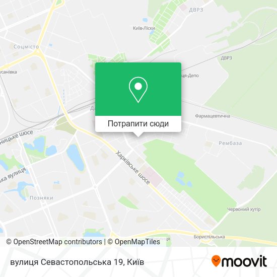 Карта вулиця Севастопольська 19