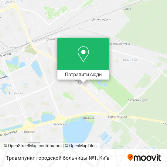 Карта Травмпункт городской больницы №1