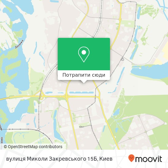 Карта вулиця Миколи Закревського 15Б