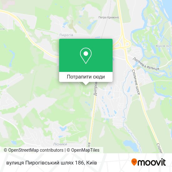 Карта вулиця Пирогівський шлях 186