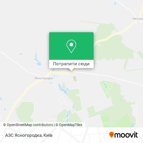 Карта АЗС Ясногородка