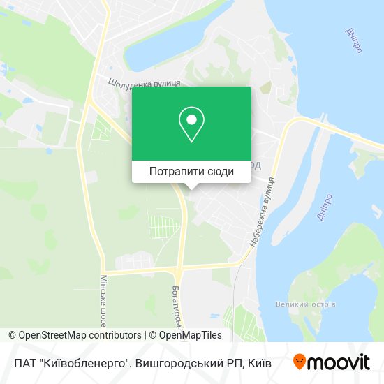 Карта ПАТ "Київобленерго". Вишгородський РП